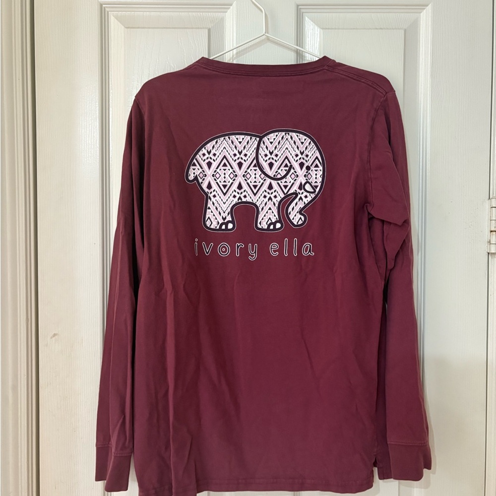 Ivory Ella Maroon Long Sleeve Tee